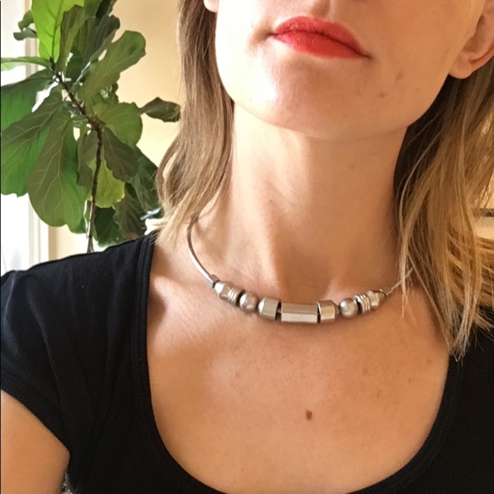 Madewell silver geometric choker